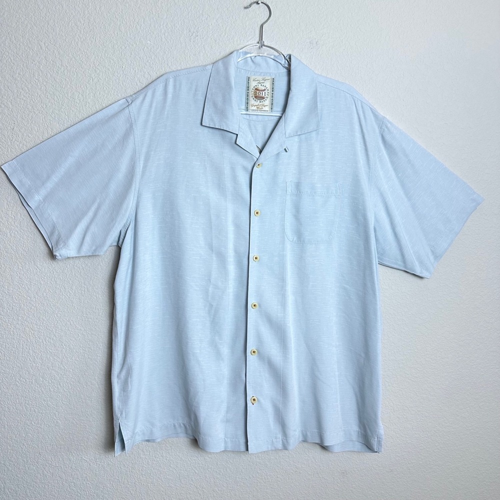 🔥Tommy Bahama Mens 2011 Cactus League Spring Training Silk Shirt XL Blue MLB - Picture 4 of 12